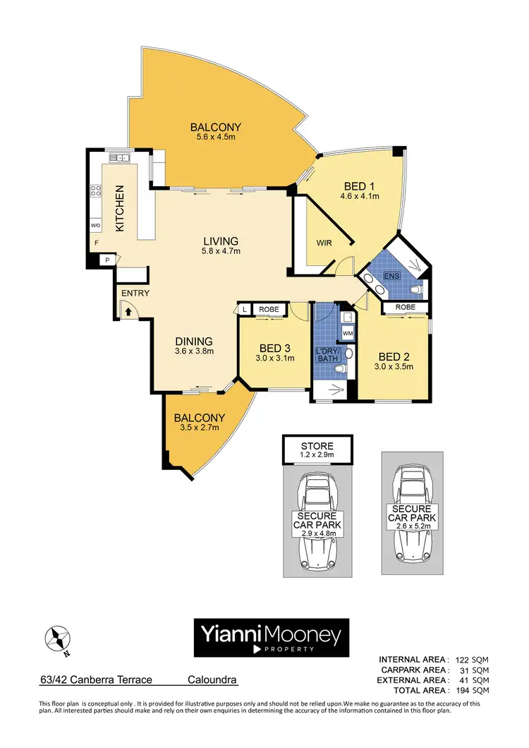 Floorplan of Homely apartment listing, 63/42 Canberra Terrace, Caloundra QLD 4551