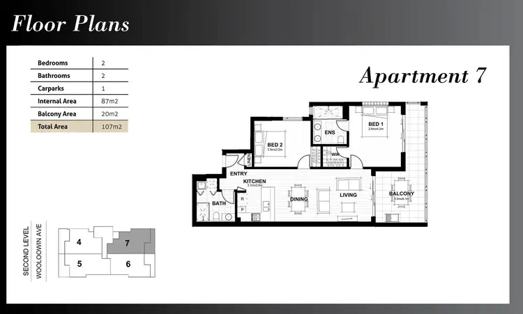 Floorplan of Homely apartment listing, 7/25 Wooloowin Avenue, Wooloowin QLD 4030