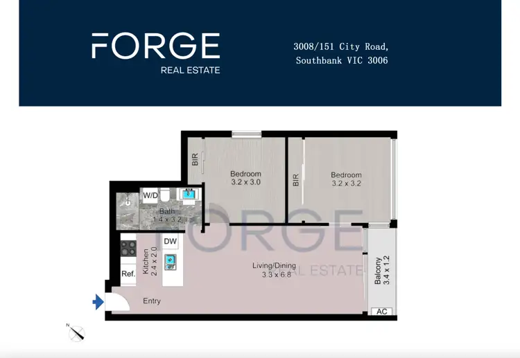 Floorplan of Homely apartment listing, 3008/151 City road, Southbank VIC 3006