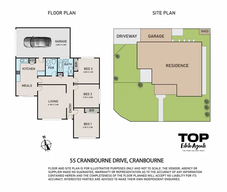 Floorplan of Homely house listing, 55 Cranbourne Drive, Cranbourne VIC 3977