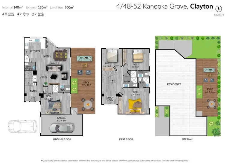 Floorplan of Homely townhouse listing, 4/48 - 50 Kanooka Grove, Clayton VIC 3168