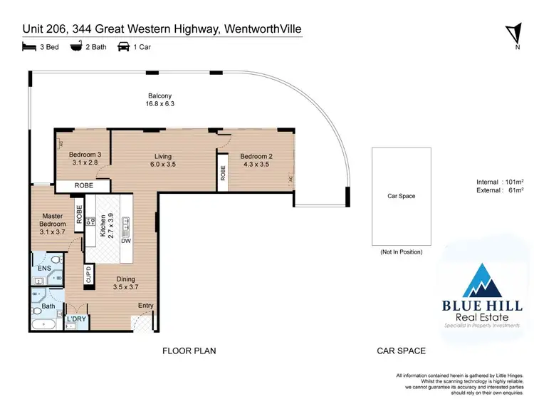 Floorplan of Homely unit listing, 206/344 Great Western Highway, Wentworthville NSW 2145