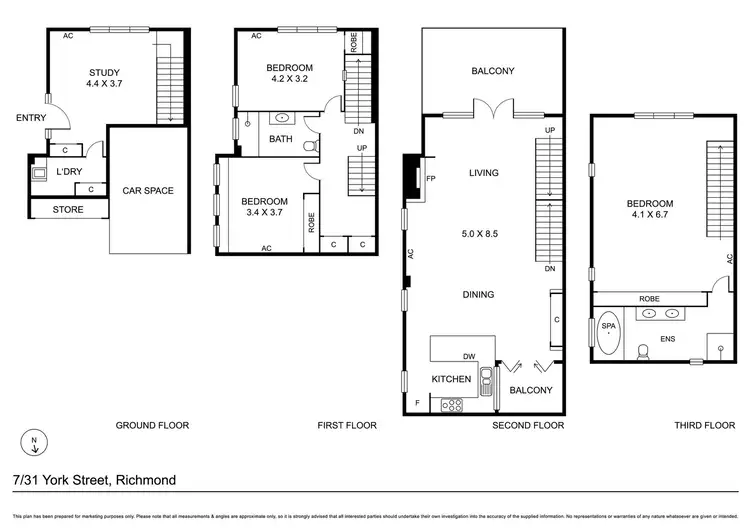 Floorplan of Homely townhouse listing, 7/31 YORK STREET, Richmond VIC 3121