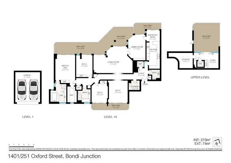 Floorplan of Homely apartment listing, 1401/251 Oxford Street, Bondi Junction NSW 2022