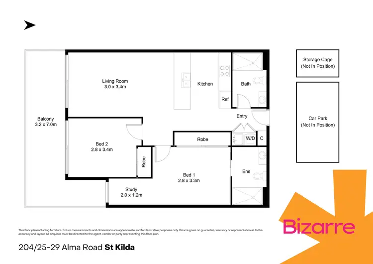 Floorplan of Homely apartment listing, 204/25-29 Alma Road, St Kilda VIC 3182