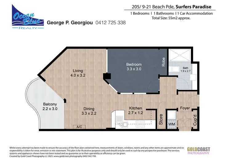 Floorplan of Homely apartment listing, 205/198 Surf Parade, Surfers Paradise QLD 4217