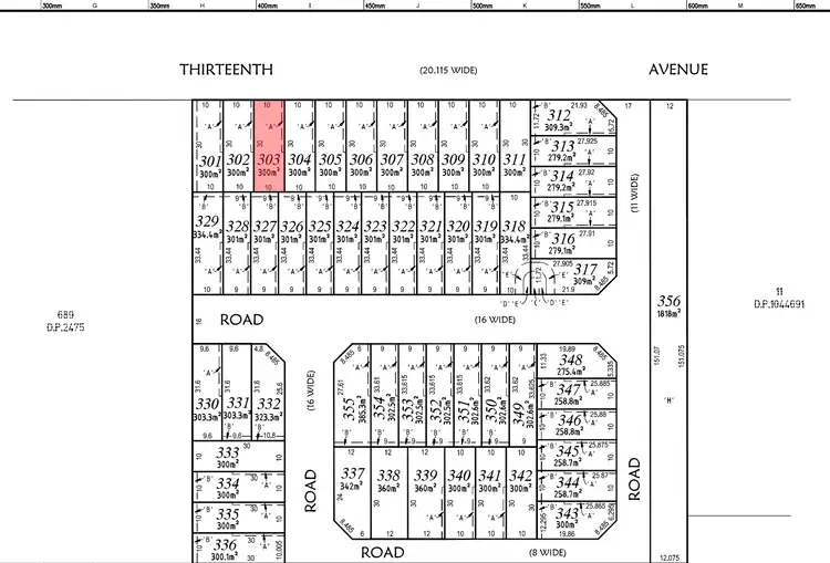 Floorplan of Homely land listing, LOT 303, 50 - 56 Thirteen Ave, Austral NSW 2179