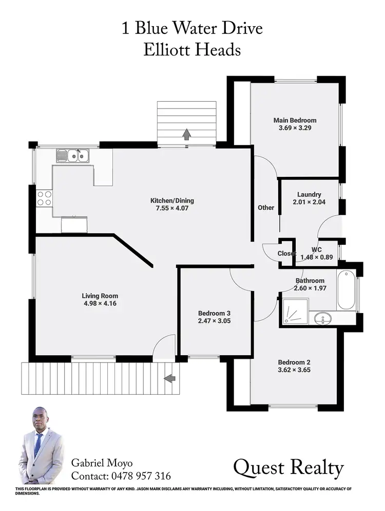 Floorplan of Homely house listing, 1 BLUEWATER DRIVE, Elliott Heads QLD 4670