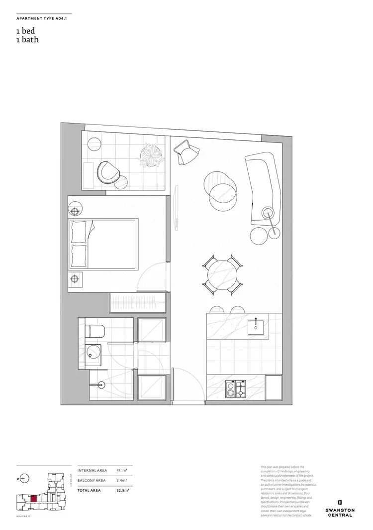 Floorplan of Homely apartment listing, 1417/160 Victoria Street, Carlton VIC 3053