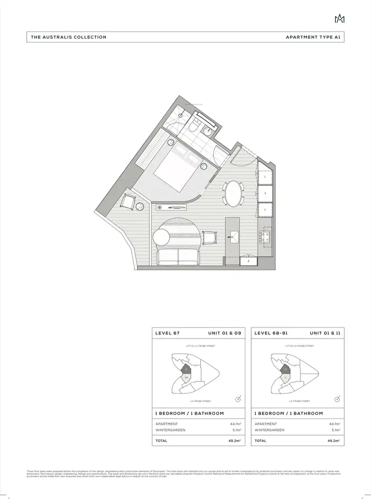 Floorplan of Homely apartment listing, 6611/228 La Trobe Street, Melbourne VIC 3000