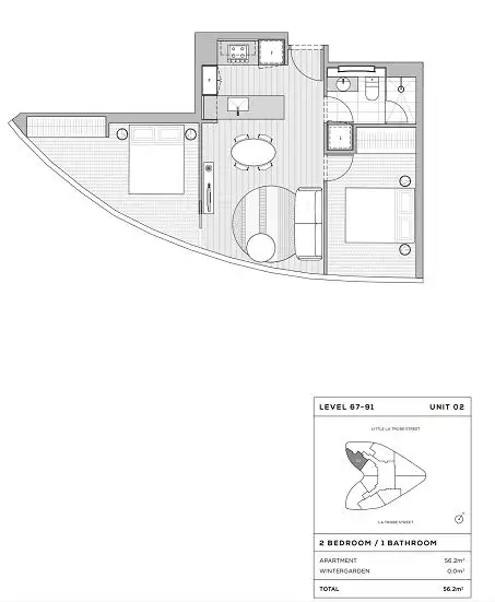 Floorplan of Homely apartment listing, 8102/228 La Trobe Street, Melbourne VIC 3000