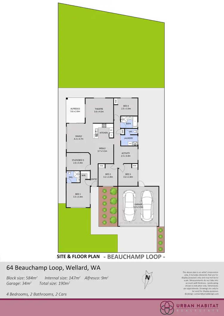 Floorplan of Homely house listing, 64 Beauchamp Loop, Wellard WA 6170