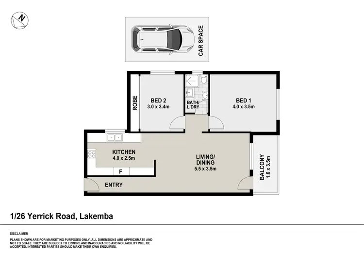 Floorplan of Homely unit listing, 1/26 Yerrick Road, Lakemba NSW 2195