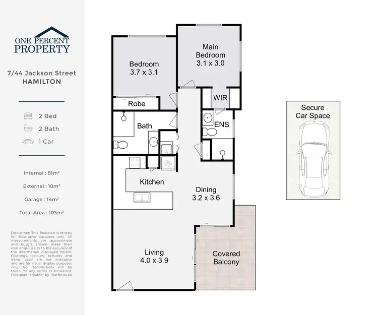 Floorplan of Homely apartment listing, 7/44 Jackson Street, Hamilton QLD 4007