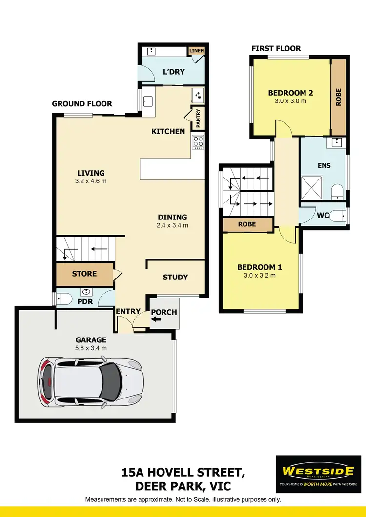 Floorplan of Homely townhouse listing, 15A Hovell Street, Deer Park VIC 3023
