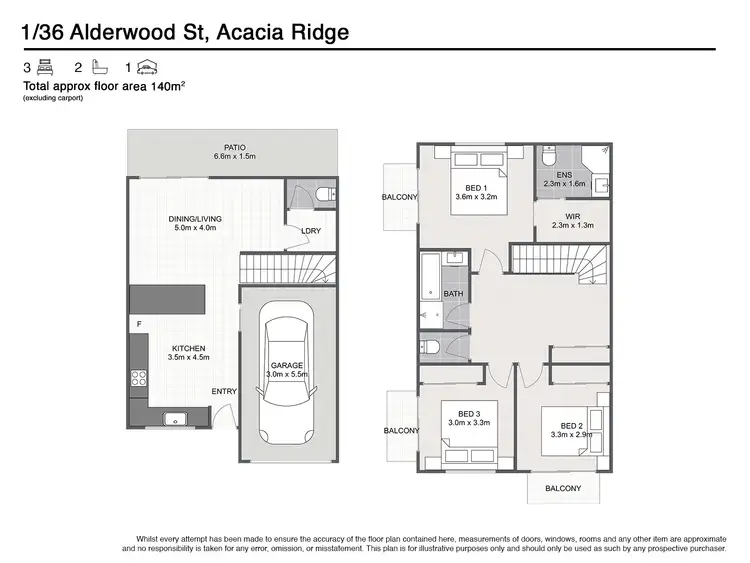 Floorplan of Homely townhouse listing, 1/36 Alderwood Street, Acacia Ridge QLD 4110