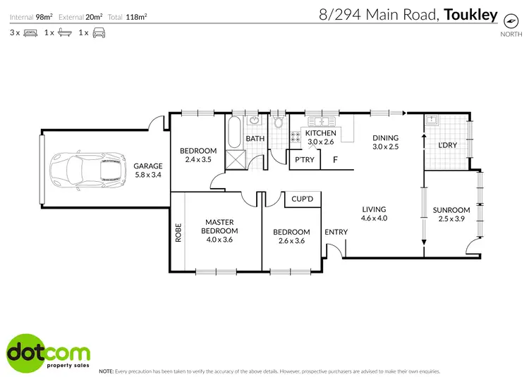Floorplan of Homely unit listing, 8/294 Main Road, Toukley NSW 2263