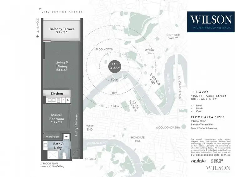 Floorplan of Homely unit listing, 402/111 Quay Street, Brisbane City QLD 4000