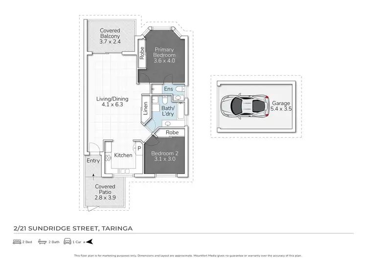 Floorplan of Homely unit listing, 2/21 Sundridge Street, Taringa QLD 4068