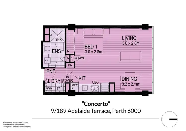 Floorplan of Homely apartment listing, 9/189 Adelaide Terrace, East Perth WA 6004