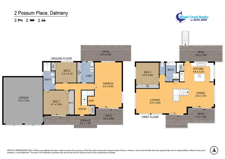 Floorplan of Homely house listing, 2 Possum Place, Dalmeny NSW 2546