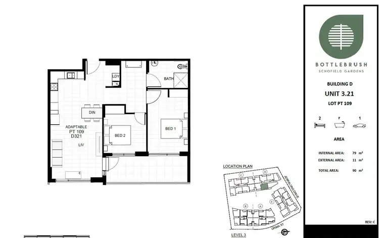 Floorplan of Homely apartment listing, 321/121 Jerralong Drive, Schofields NSW 2762
