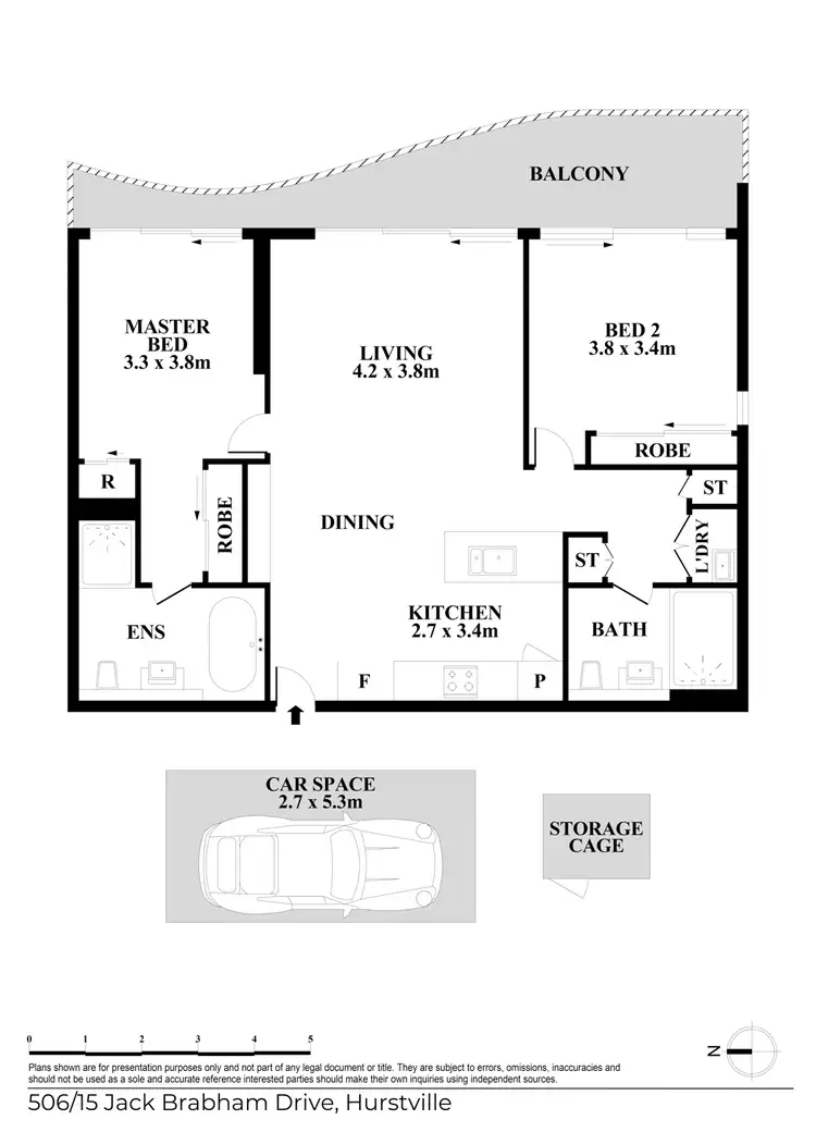 Floorplan of Homely apartment listing, 506/15 Jack Brabham Drive, Hurstville NSW 2220