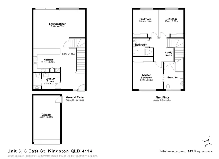Floorplan of Homely townhouse listing, 3/8 East Street, Kingston QLD 4114