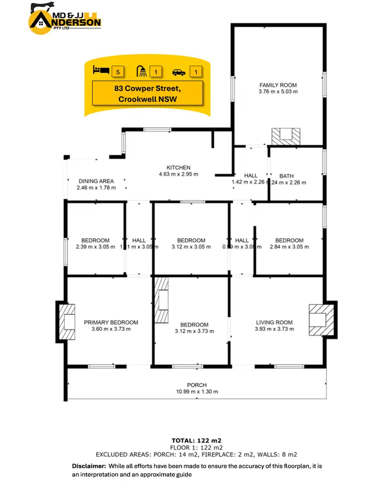 Floorplan of Homely house listing, 83 Cowper Street, Crookwell NSW 2583
