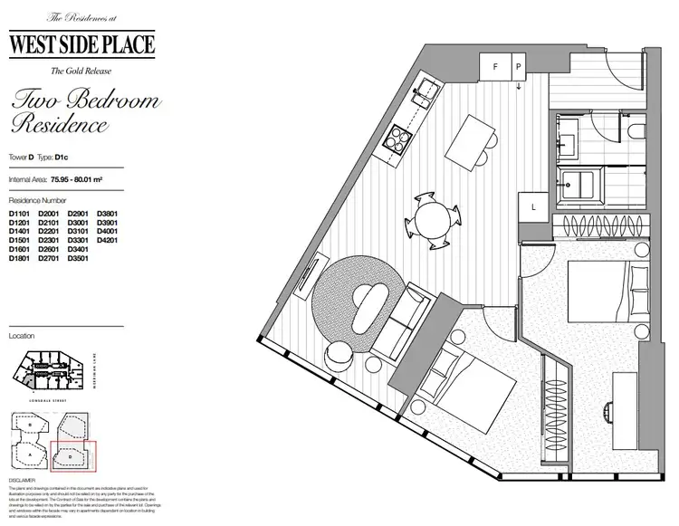 Floorplan of Homely apartment listing, 1101D/648 Lonsdale Street, Melbourne VIC 3000