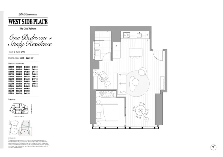 Floorplan of Homely apartment listing, 4411D/648 Lonsdale Street, Melbourne VIC 3000