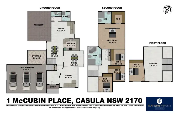 Floorplan of Homely house listing, 1 McCubbin Place, Casula NSW 2170