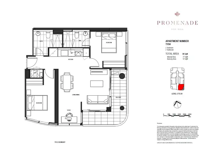 Floorplan of Homely apartment listing, 1904/36 Prospect Street, Box Hill VIC 3128