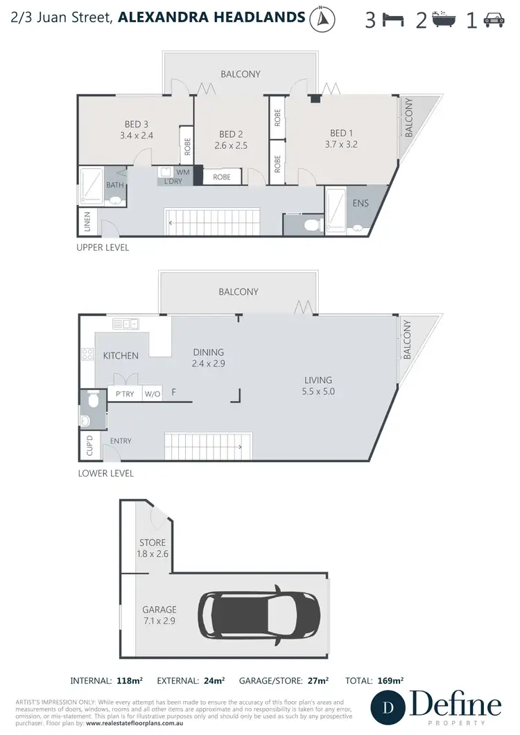 Floorplan of Homely unit listing, 2/3 Juan Street, Alexandra Headland QLD 4572