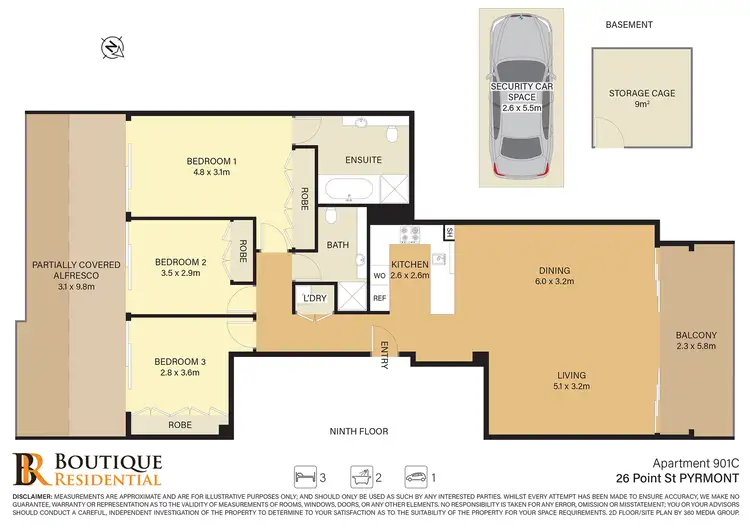 Floorplan of Homely apartment listing, C901/26 Point Street, Pyrmont NSW 2009