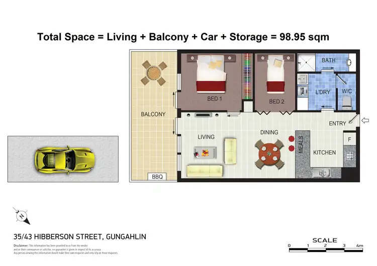 Floorplan of Homely apartment listing, 35/43 Hibberson Street, Gungahlin ACT 2912
