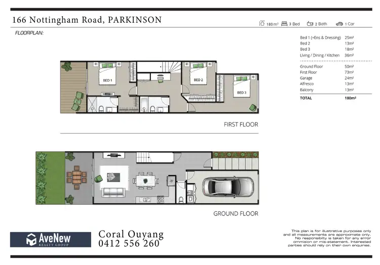Floorplan of Homely townhouse listing, 166 Nottingham Road, Parkinson QLD 4115