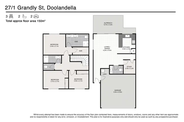 Floorplan of Homely townhouse listing, 27/1 Grandly Street, Doolandella QLD 4077