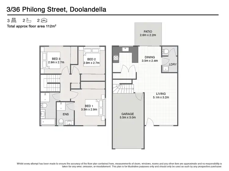 Floorplan of Homely townhouse listing, 3/36 Philong Street, Doolandella QLD 4077