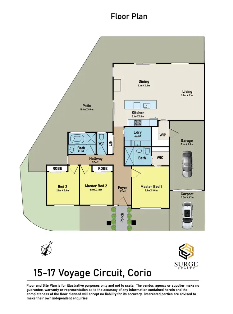 Floorplan of Homely house listing, 15-17 Voyage Cct, Corio VIC 3214