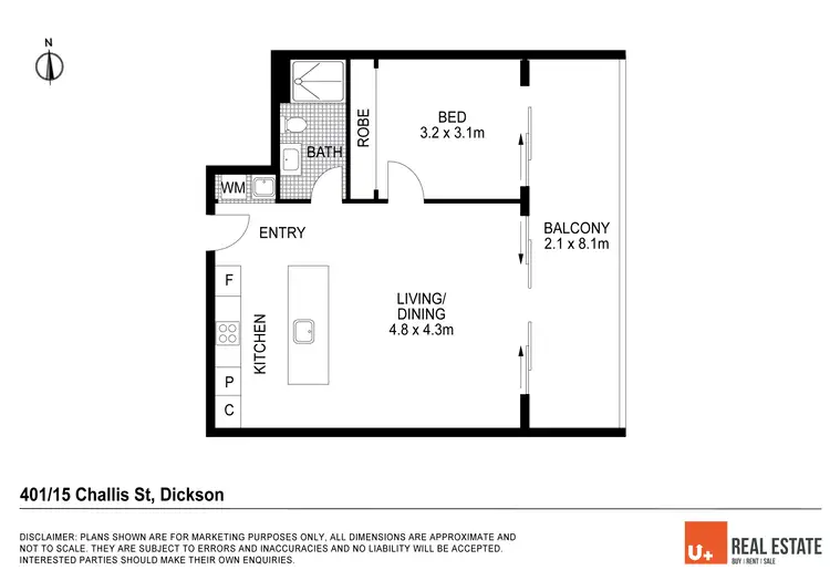 Floorplan of Homely apartment listing, 401/25 Challis Street, Dickson ACT 2602