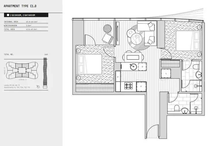 Floorplan of Homely apartment listing, 6306/138 Spencer St, Melbourne VIC 3000