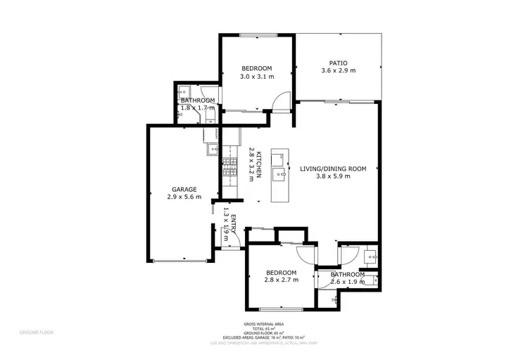 Floorplan of Homely unit listing, 2/2 Peel Street, South Toowoomba QLD 4350