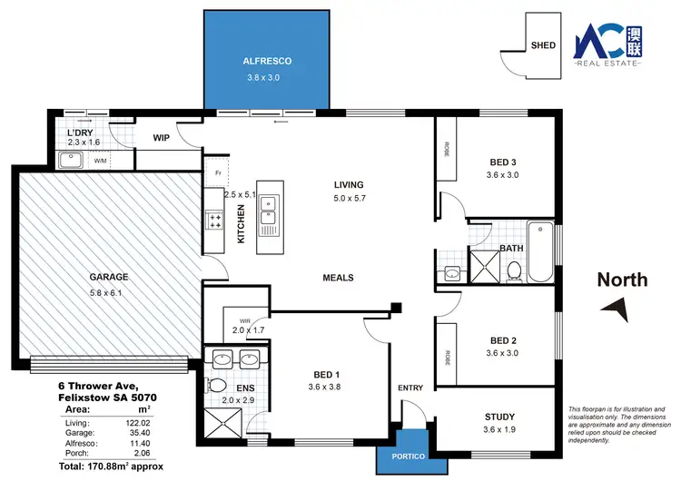Floorplan of Homely house listing, 6 Thrower Avenue, Felixstow SA 5070