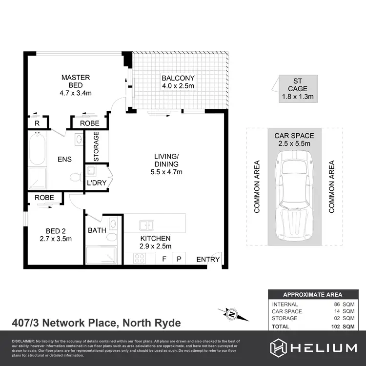 Floorplan of Homely apartment listing, 407/3 Network Place, North Ryde NSW 2113