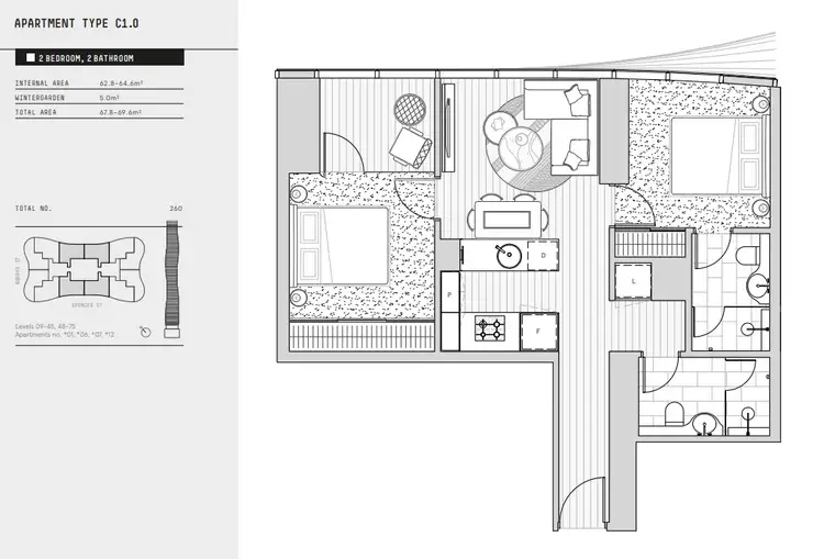 Floorplan of Homely apartment listing, 7307/138 Spencer St, Melbourne VIC 3000