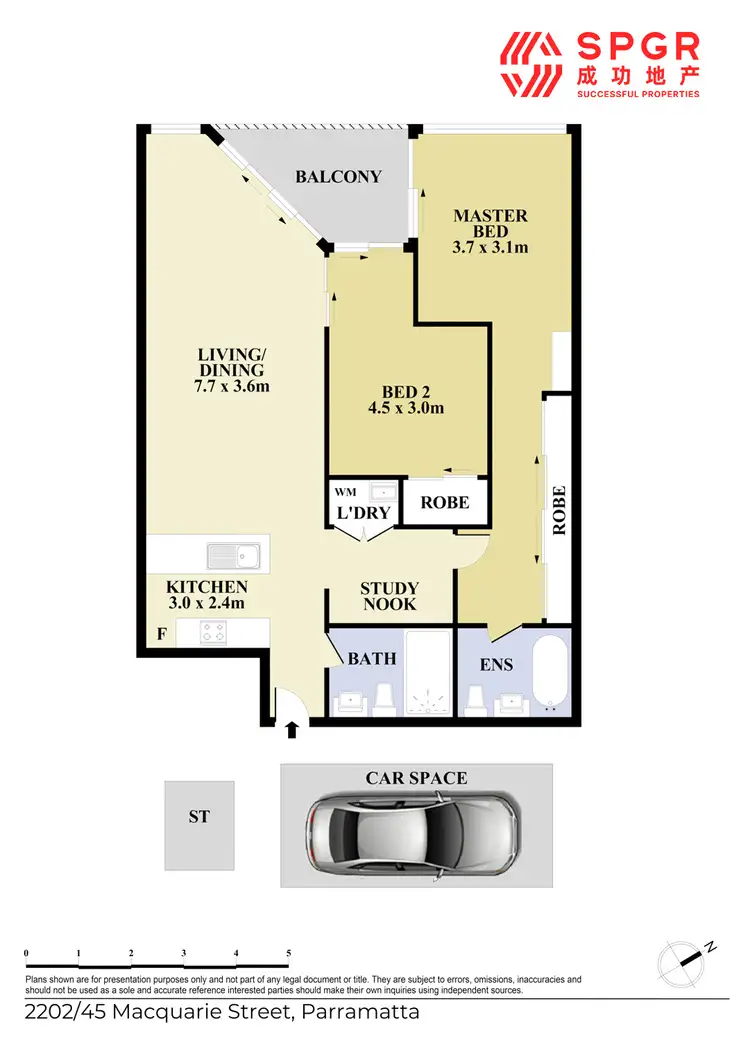 Floorplan of Homely apartment listing, 2202/45 Macquarie Street, Parramatta NSW 2150