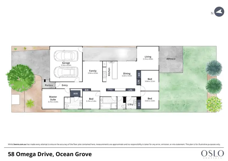 Floorplan of Homely house listing, 58 Omega Drive, Ocean Grove VIC 3226