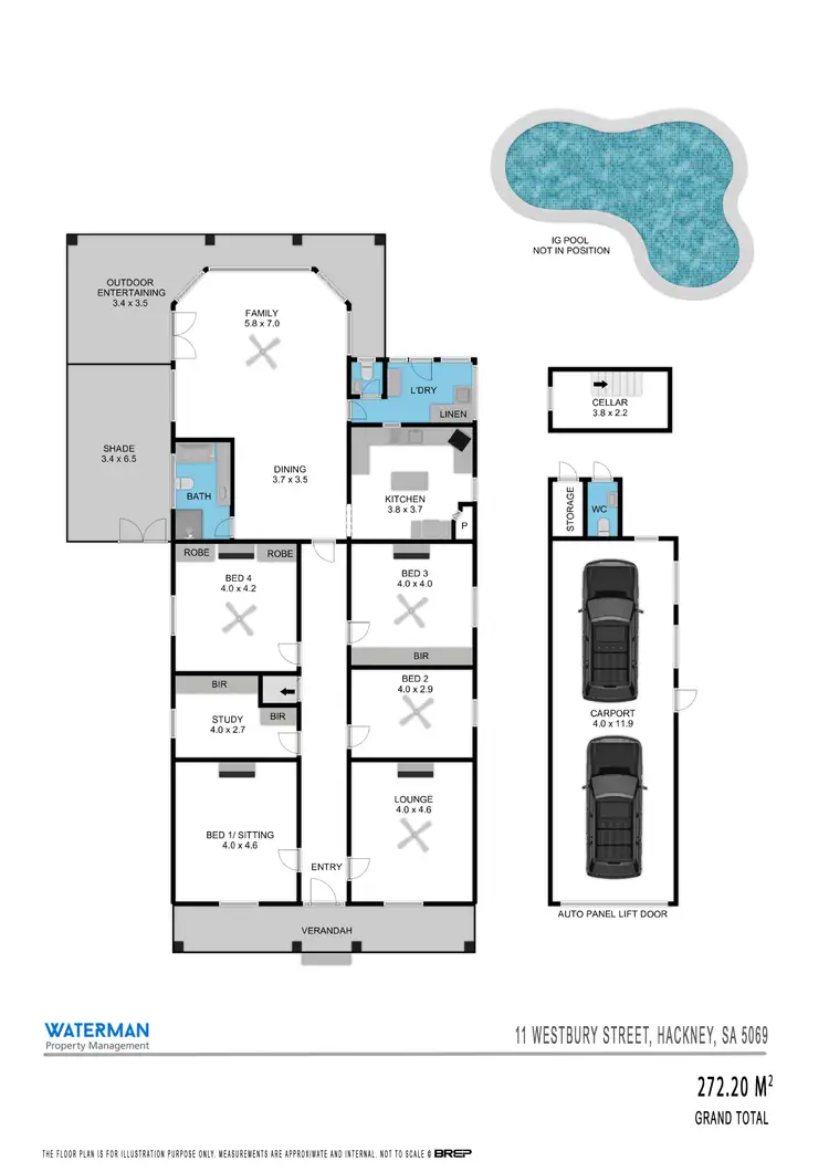 Floorplan of Homely house listing, 11 Westbury Street, Hackney SA 5069