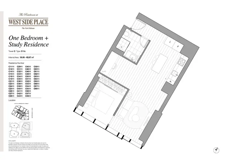 Floorplan of Homely apartment listing, 5511C/633 Little Lonsdale Street, Melbourne VIC 3000